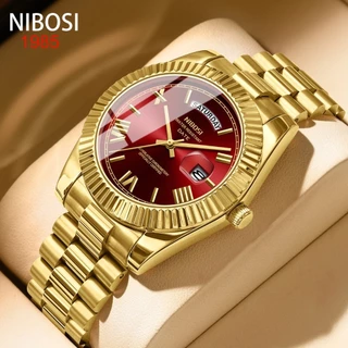 The New Nibosi Calendar Week Displays Gold Men's Business Fashion Watch XM2150