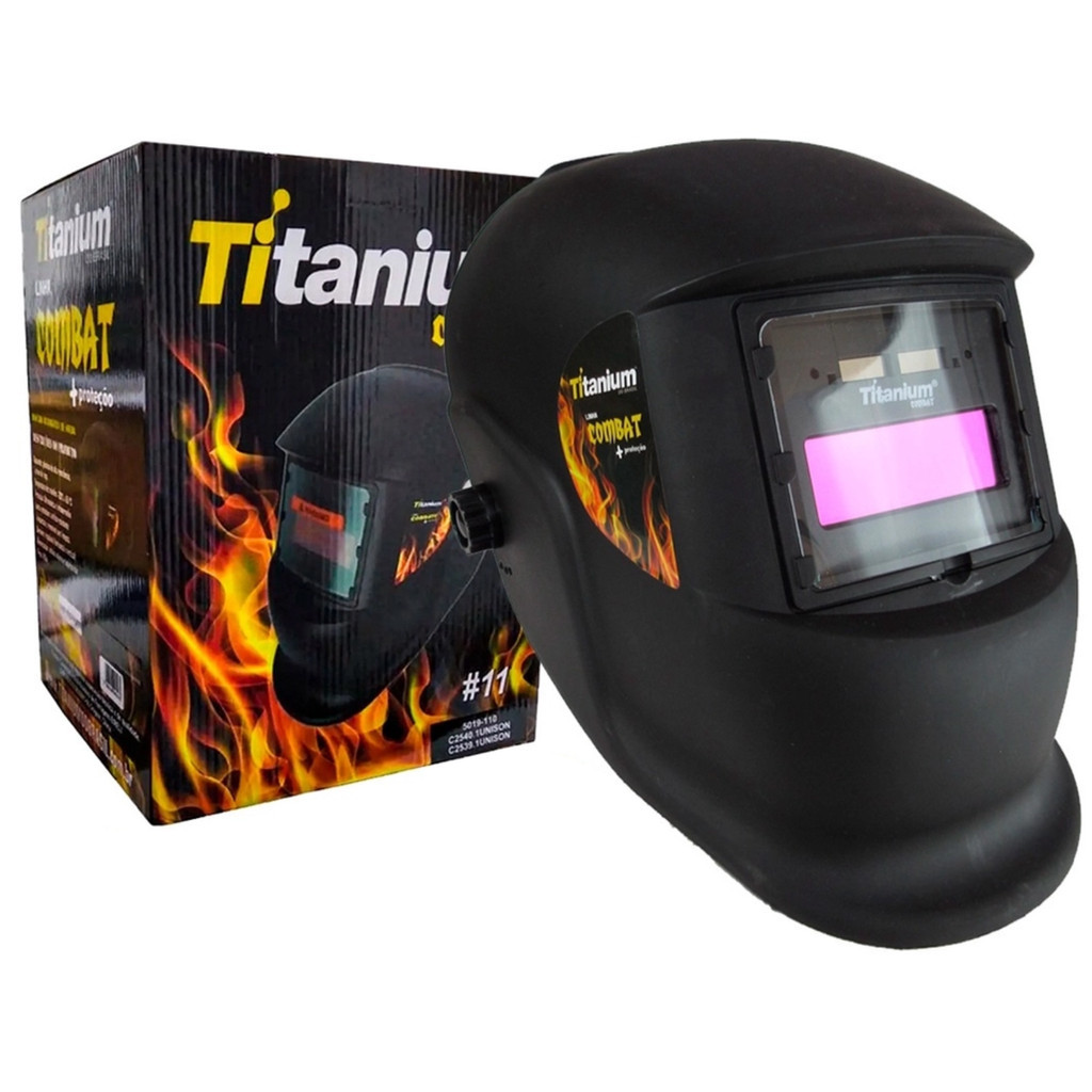 Máscara de Solda Automática Combat Tonalidade 11 Fixa - Titanium