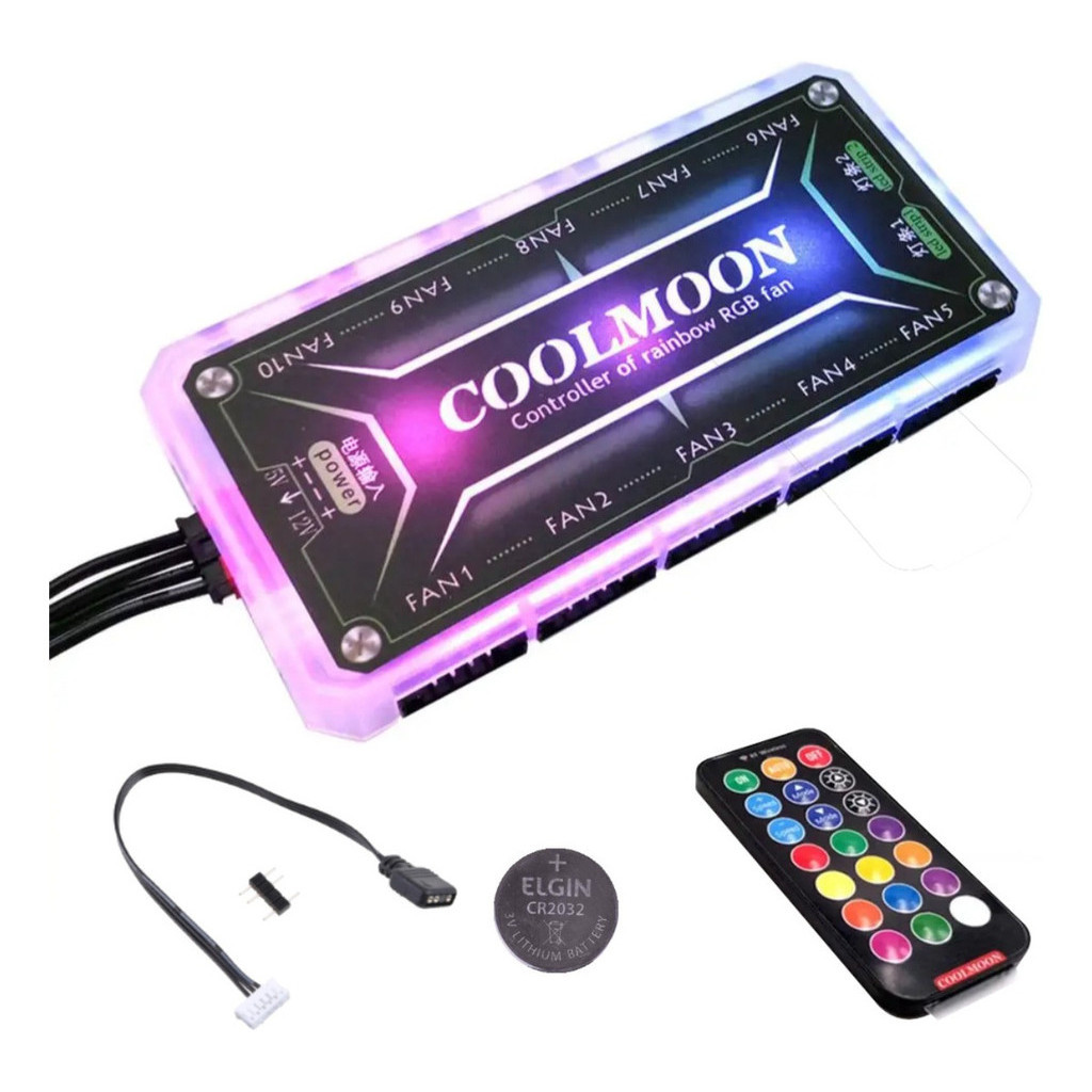 Controladora 6 Pinos Rgb Coolmoon Com Controle 12v 5a 4p | Shopee Brasil