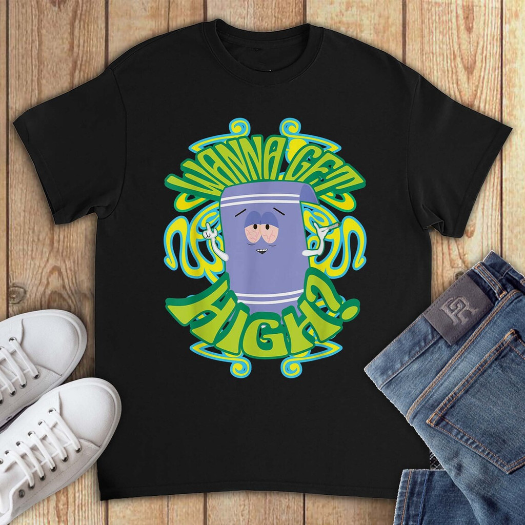 Towelie Quer Ter Uma Camiseta De Manga Curta High Funny South Park