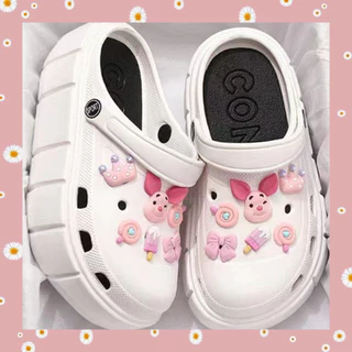 Plataforma De Verão Meninas Crocs Mulheres Sandálias De Praia De Salto Alto Vestidos De Moda
