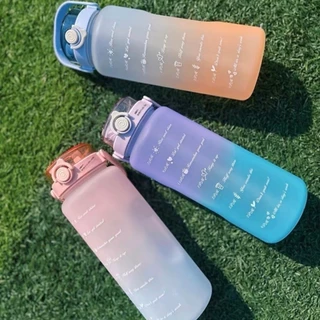 Kit 3 Garrafas de Água Squeeze Motivacional Com Adesivos 1800ML+ 900ML + 300ML yihanstore JIMMY
