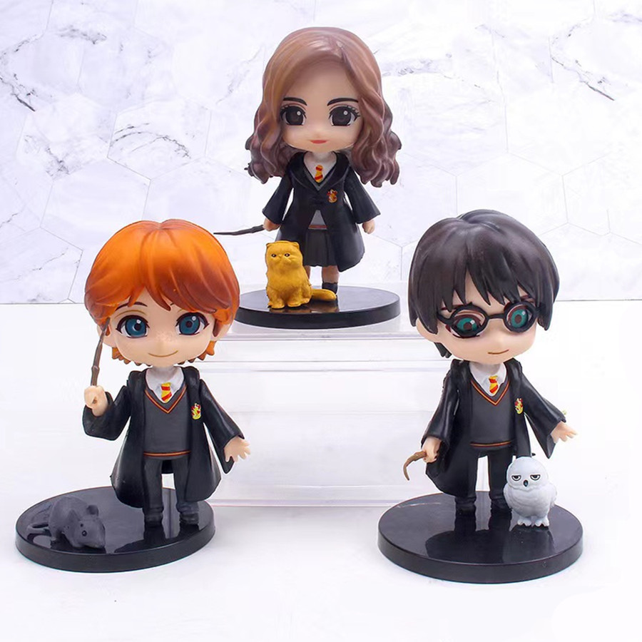 3 Peças/set Harry Potter Hogwarts Escola De Feitiçaria E Feiticeiro  Personagens De Desenho Animado Hermione Granger Ron Weasley Figura De Ação  Em PVC ...