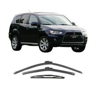 Kit 3 Palhetas Mitsubishi Outlander 2008 2009 2010 2011 2012 2013 Limpador De Parabrisa Dianteiro + Traseiro