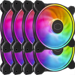 Kit 8 Cooler Master Masterfan PRETO MF120 HALO2 120mm ARGB