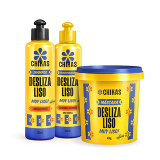 Kit Desliza Liso Shampoo 300mL, Condicionador 300mL e Máscara 450g Chikas