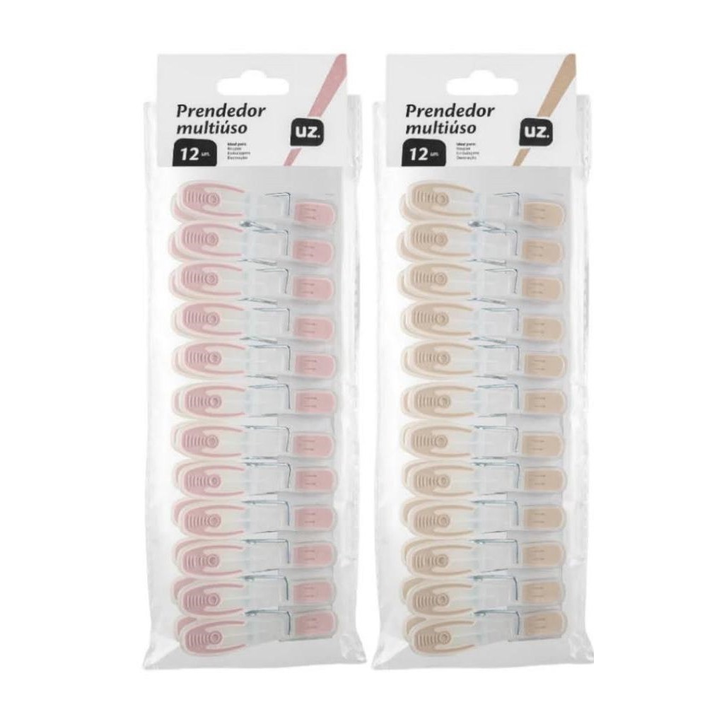 Prendedores de Roupa Multiúso Emborrachados kit com 12 unidades – 7 cm UZ