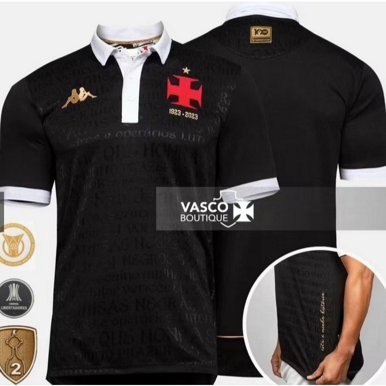 Vasco da Gama Nova 2023-2024 Terceira Camisa Fãs Black Thai Versão 1 : 1 Sports Sleeks T