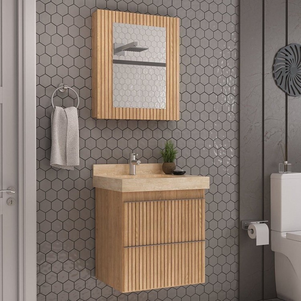 Conjunto para Banheiro Lavatório em Porcelanato com Cuba Esculpida ...