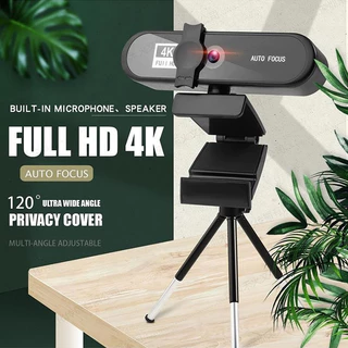 4K Webcam Mini Câmera 2K Full HD Com Microfone Autofoucus Web Para PC Computador Portátil Online