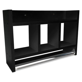 Nicho Mdf De Parede Para Banheiro Porta Toalha Suspenso Jade Preto