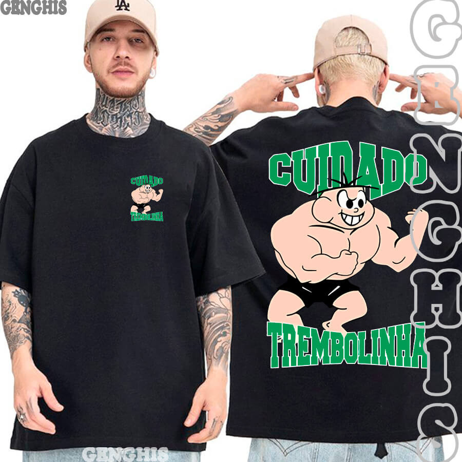 Camisa Academia Cebolinha Meme Maromba Camiseta Oversized Unissex Algodão