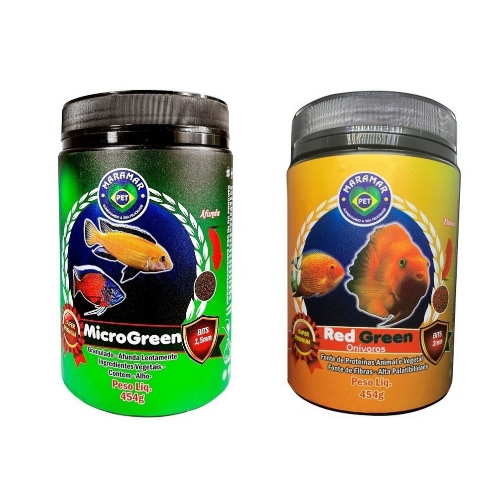 Ração Super Premium Micro Green + Red Green 454g - Maramar | Shopee Brasil