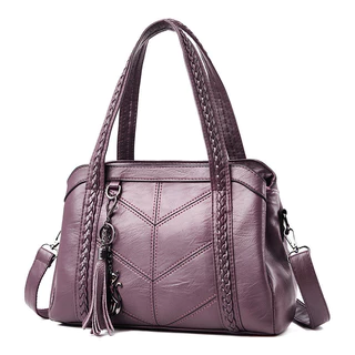 Nova Bolsa Tote De Malha Feminina De Grande Capacidade Tassel Para O Ombro Crossbody
