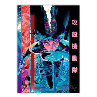 Placa Decorativa Ghost in the Shell Poster Quadro