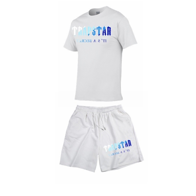 2022 Novas Roupas Esportivas Set TRAPSTAR Men's T-shirt Curto Verão Sportswear