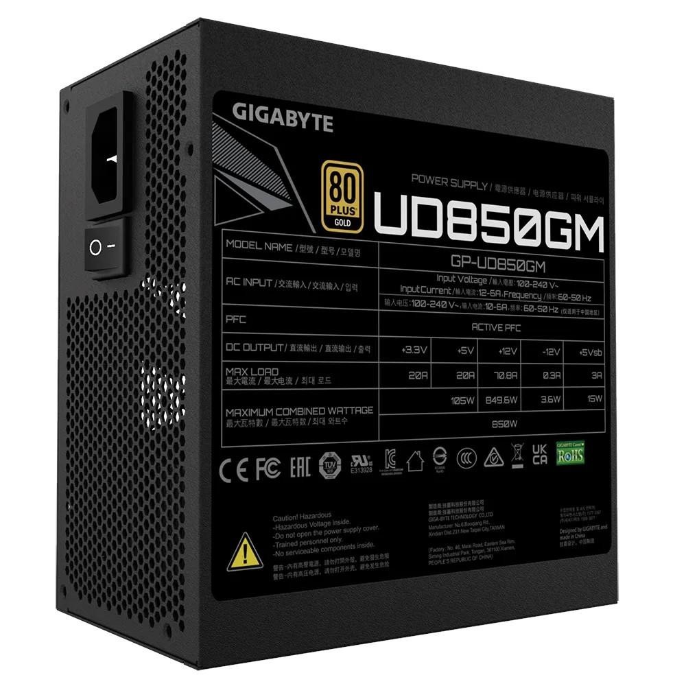 Fonte PC 850W 80 Plus Gold Gigabyte GP-UD850GM