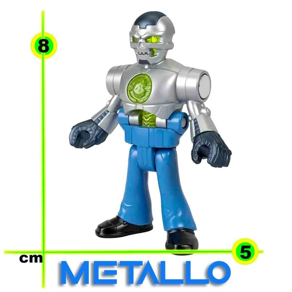 Imaginext Mini Boneco Metallo Vilão Cibernético DC - Mattel HFD46