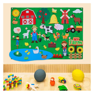 Mural Criativo Montessori Fazendinha Educativo Didático
