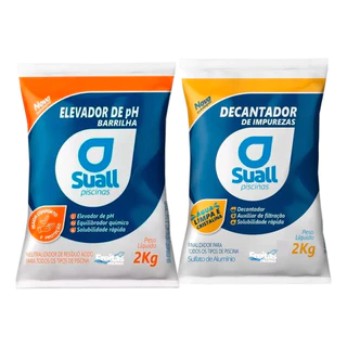 Kit 1 Barrilha Eleva Ph +1 Sulfato De Alumínio Piscina Suall