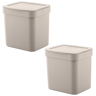 2x Lixeira de Cozinha Pequena 2,5 Litros OU Trium Bege