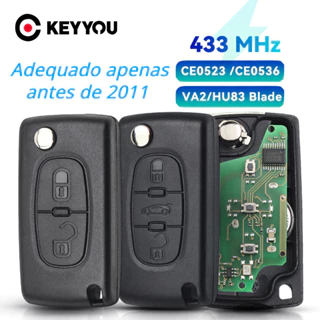 Para Peugeot 207 307 Citroen C1 C2 C3 C4 C5 Berlingo Picasso CE0536 CE0523 433MHz ID46 Controle Remoto Da Chave Do Carro Com Botões Chip 2/3