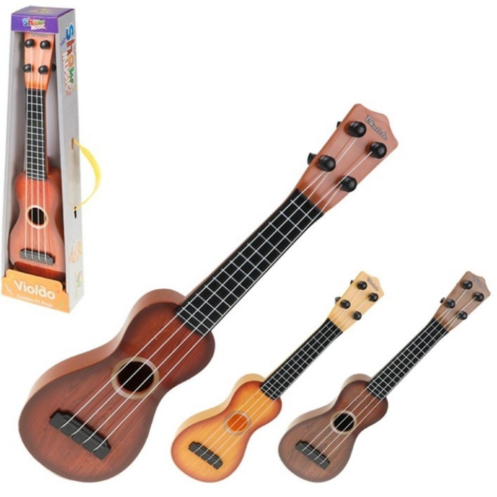 Brinquedo Mini Violão Bebê Criança Acustico Corda Nylon Marrom | Shopee ...