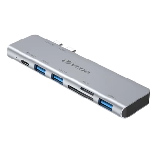 VEDO Hub Usb Tipo C 6 Em 1 Usb3.0 Adaptador Otg HDMI-Compotible Tf Sd Solt Pd Carregador Splitter