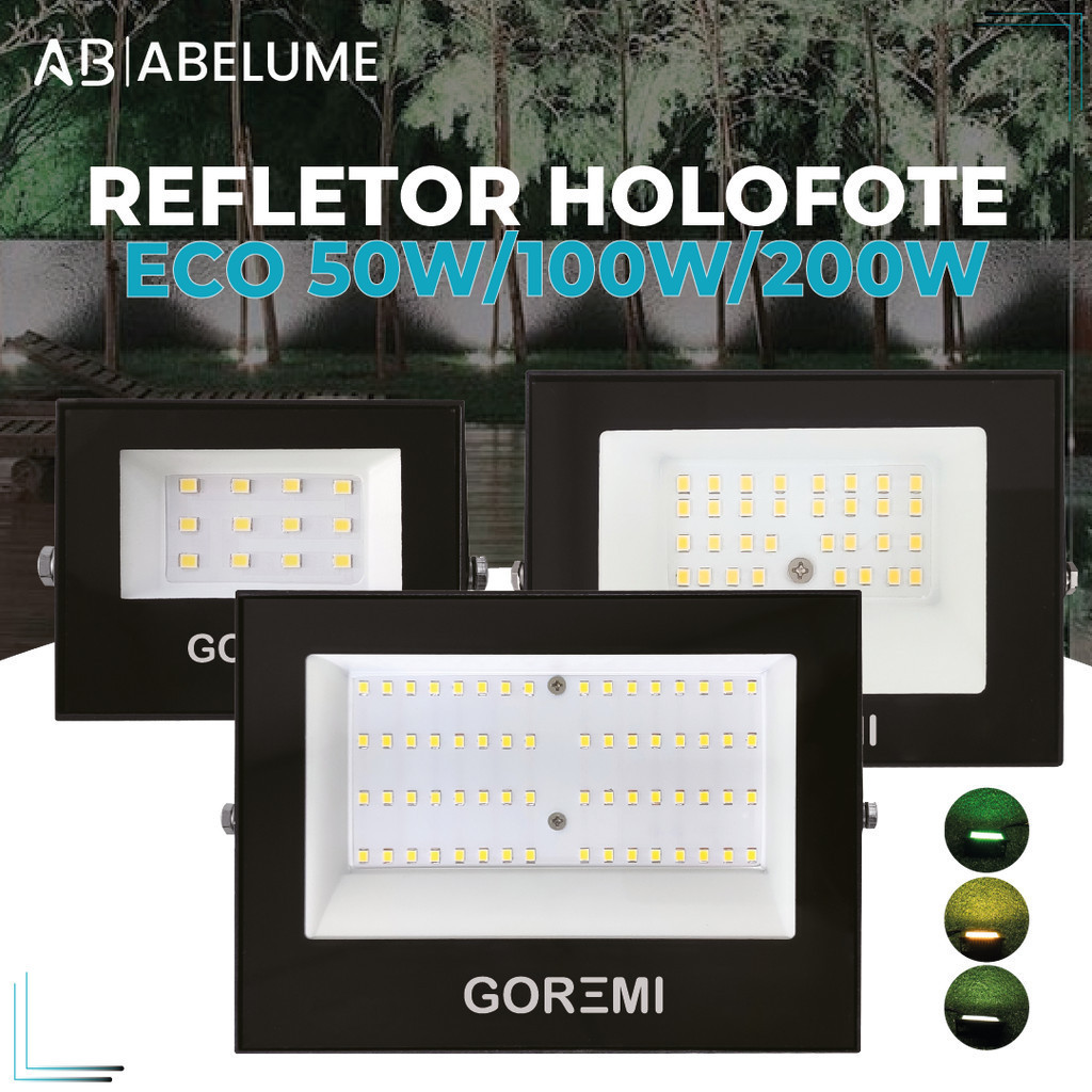 Refletor LED 200W 100W 50W Holofote Bivolt ECO A Prova d'água Luz Branca, Quente e Verde | Áreas Externas Quadras Campos Jardins