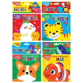 Coleção Livro de Pano 01 - Kit com 4 Livros de Pano