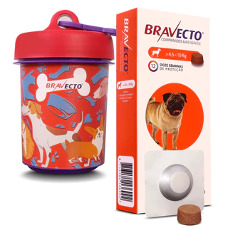 Bravecto Antipulgas E Carrapatos 4,5 A 10kg + Porta Petisco