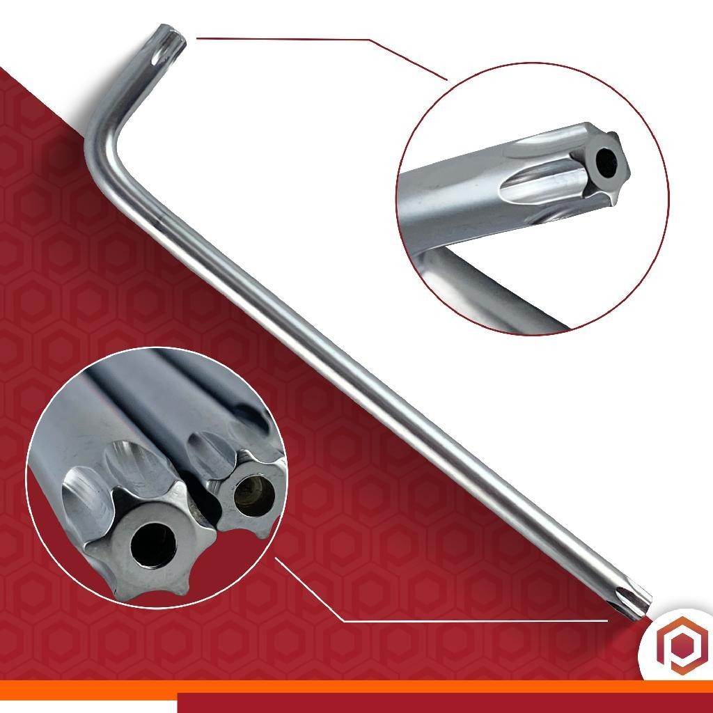 Kit 10 Chaves Hexagoniais T10 a T55 Torx Profissional Com Furo