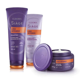 Kit Siàge Liso Intenso: Shampoo + Condicionador + Máscara - Eudora