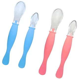 Kit 2 Colheres Anatômica Bebê Silicone Castela