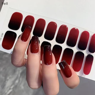 [Fel] 16 Unidades/Folha Adesivo De Esmalte Em Gel Semicured , Creme De Extensão De Longa Duração , Decalque Para Unhas ,