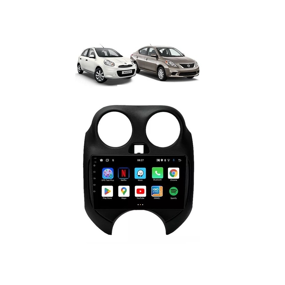 Kit Multimídia March Versa 2010 / 2014 Android 9 Pol 2/32Gb Carplay ...