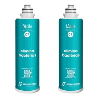 KIT 2 Refil Para Purificador Facile C3 C7 Elimina Bactérias Hidrofiltros Original Unitário