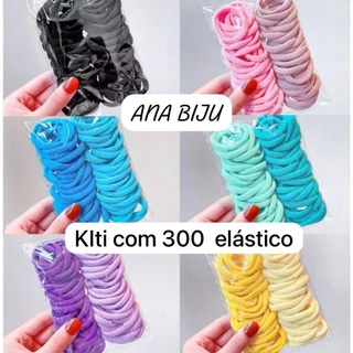 ANA1108 Kit 300 Unidades Xuxinha Elástico de Cabelo Xuxinha Criança Adulto Rabicó-Grande em Oferta na Shopee