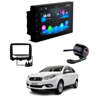Central Multimídia CarPlay Faaftech 7 Polegadas + Câmera de Ré Borboleta + Moldura 2din Peça:SIENA 2013 2014 2015 2016