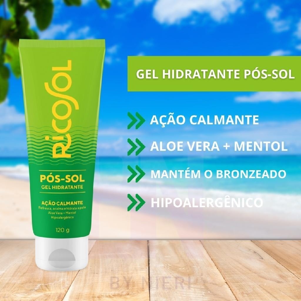 Pós Sol Gel Hidratante Ricosol Hipoalergênico Aloe Vera Mentol Vegano ...