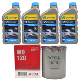 Kit Revisão Oleo Ipiranga 4L 0w20 + Filtro Wo120 Wega Honda Accord City Civic CRV HR-V