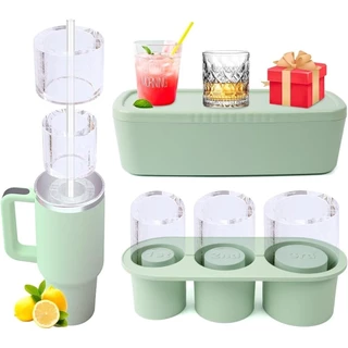 Bandeja Para Cubos De Gelo Copos Stanley , Molde Com Tampa E Caixote Do Lixo De 30 & 40 oz Acessórios Silicone Ice Maker Drink , Juice , Whiskey , Cocktail , Summer Gifts