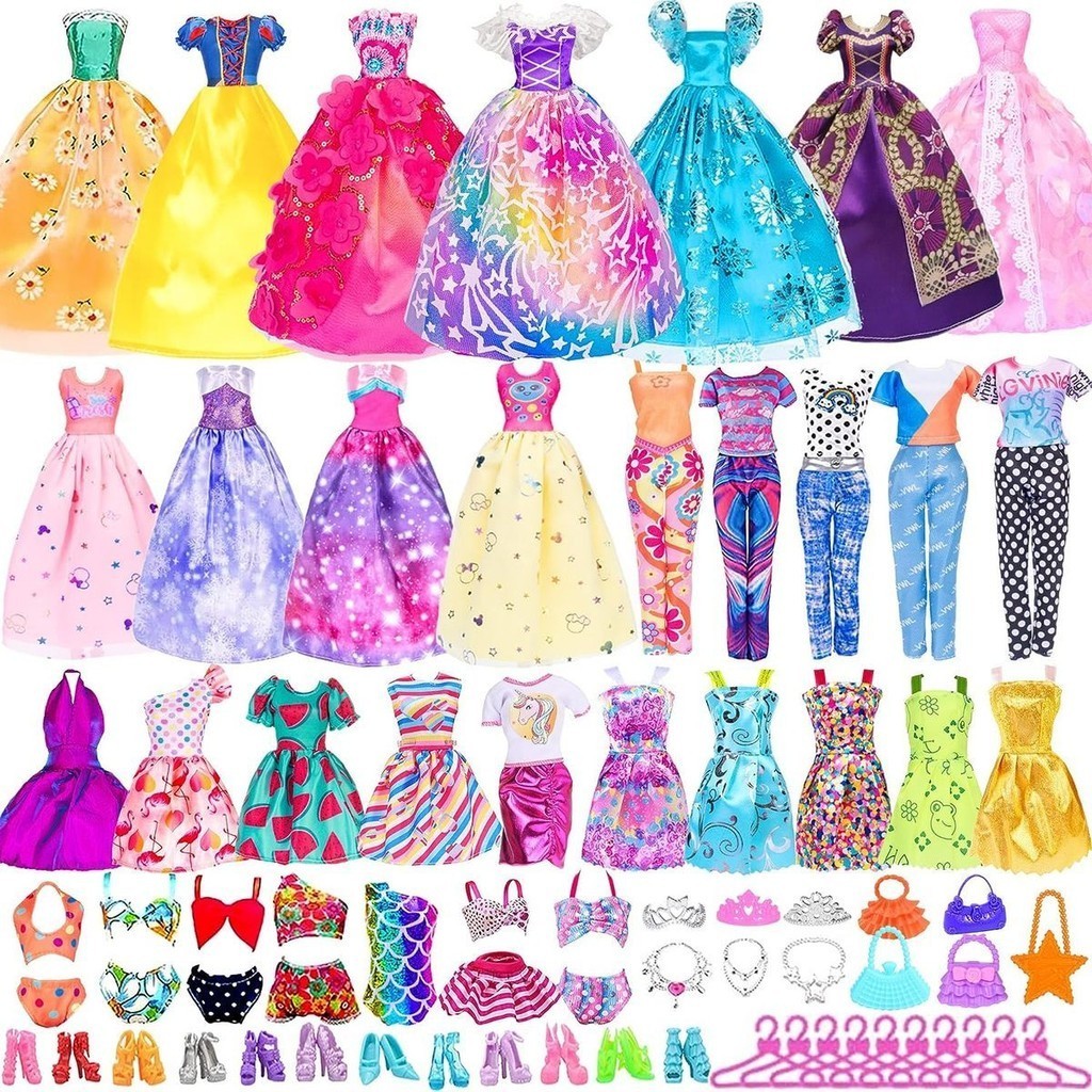 Barbie Vestir 30 cm Vestir Barbie Roupas Rapunzel vestido de boneca Calcas de casamento Sapatos para meninas Brinquedos Shopee Brasil