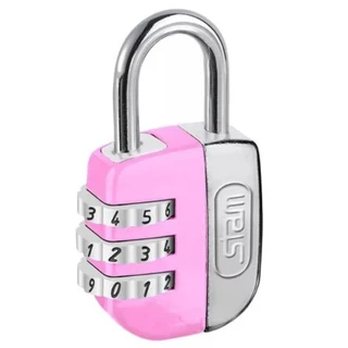 Cadeado Stam 25mm Life Colors com Senha Segredo para Mala Armário Mochila - Rosa