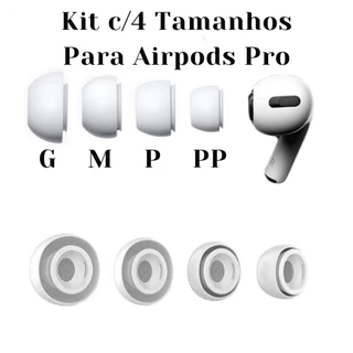 kit 4 Borrachas Auricular Borrachinha Fone Compatível Com AirPods Pro Com tela de Proteção