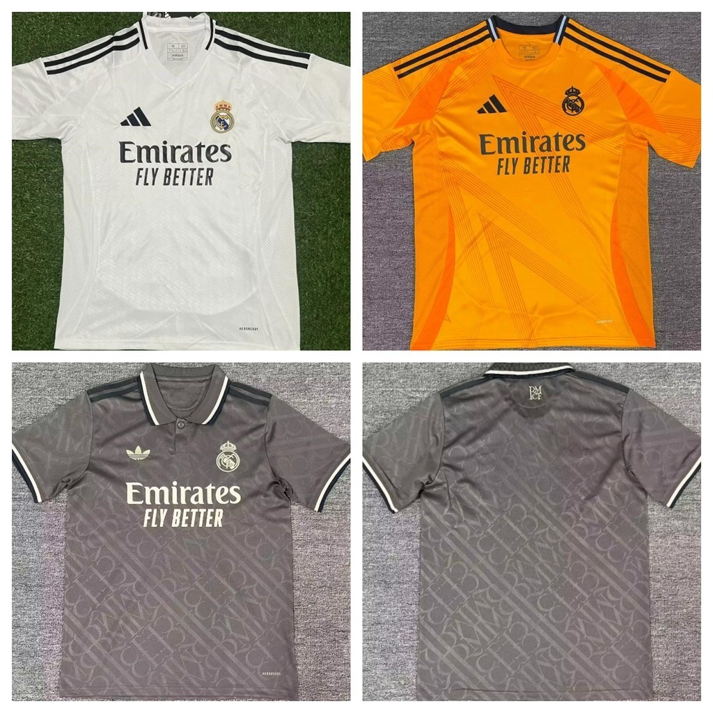 Fãs Versão 24-25 Real Madrid Casa Longe Segundo Camisas De Futebol Alta Qualidade Manga Curta S-4XL