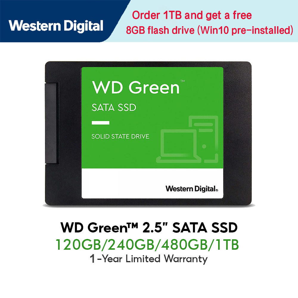 Western Data SSD 120GB 240GB 480GB 1TB SATA3 2.5inch WD Unidade de Estado Sólido Verde Adequada para Laptop PCIe NVMe M.2 SSD 1TB Unidade Interna de Estado Sólido 1TB Desktop Laptop Hard