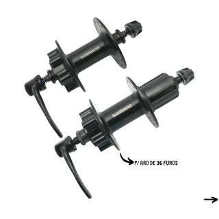PAR CUBO SHIMANO TOUNEY TX506 36 FUROS P/ ROTOR 6 PARAFUSOS C/BLOCAGEM - 8V / 9V / 10V COMPATÍVEL COM 11V MTB