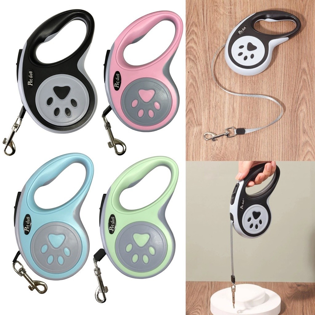 Guia Retrátil 5 ou 3 Metros Com Botão De Controle Para Regulagem Pet Cachorro Passeio Linha Premium LR-0160