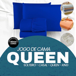 Jogo de Lençol Cama Queen Box 3 Peças Liso SUPER PROMOÇÃO - Solteiro / Casal / Queen / King